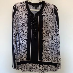 Inc. international concepts XL lace up front top